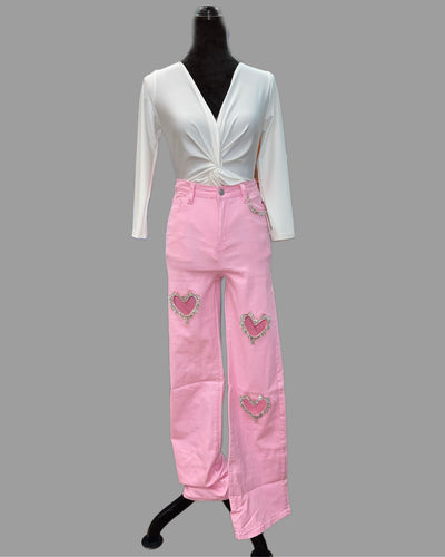 Hearts Flared Pants
