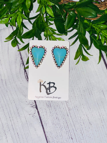 Heart turquoise earrings