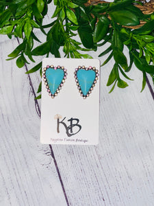 Heart turquoise earrings