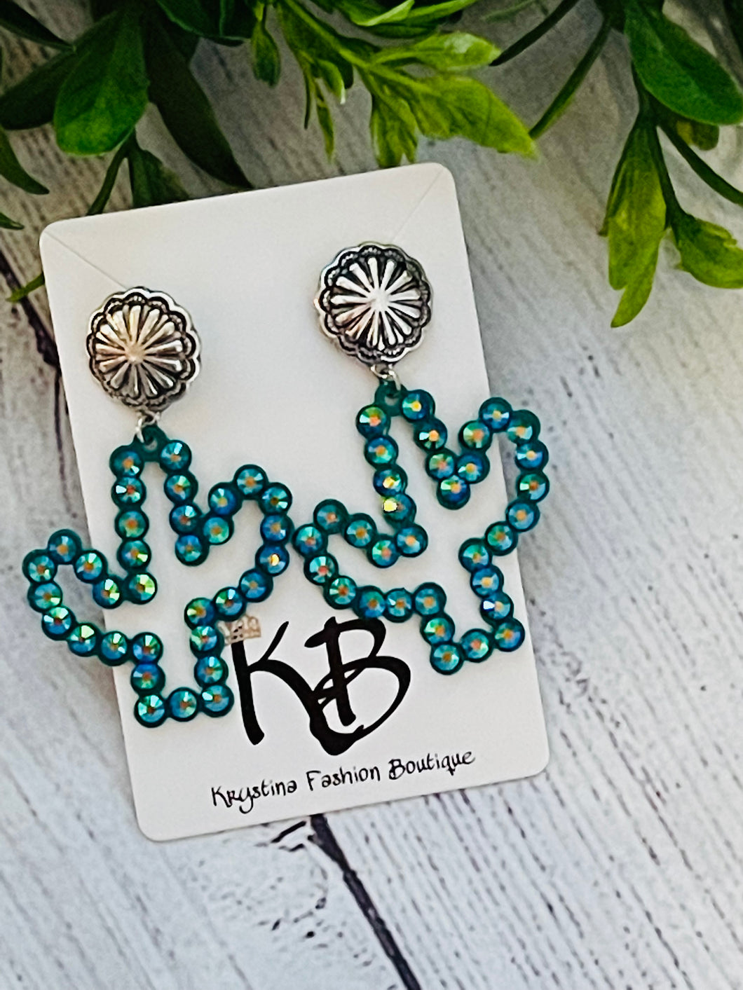 Cactus Rhinestones Earrings